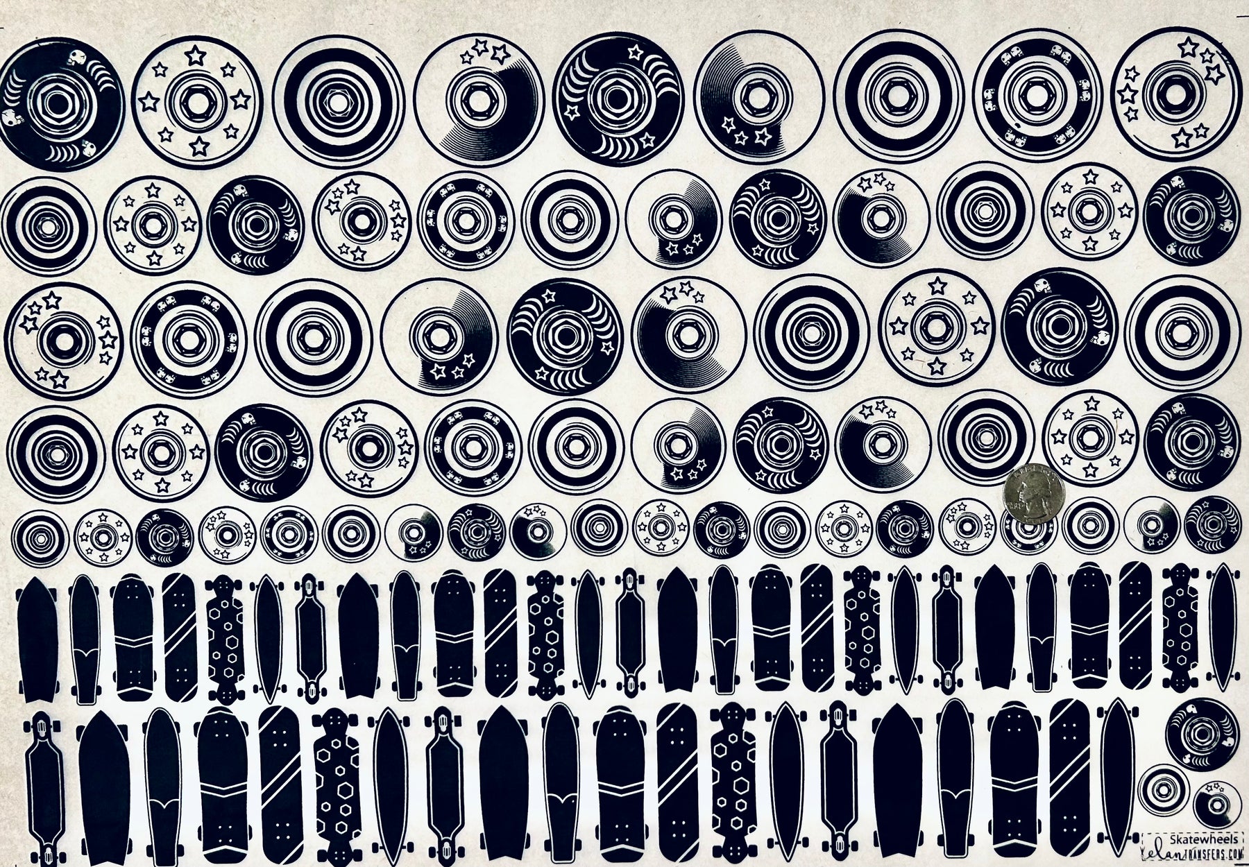 Skate Wheels - Underglaze Transfer Sheet