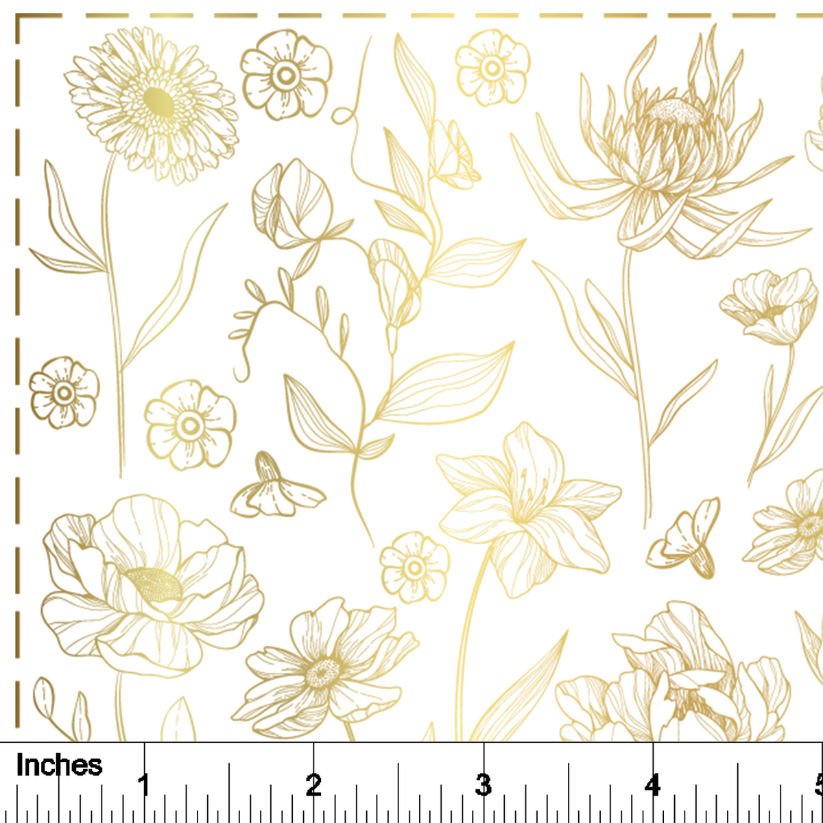 Wildflowers - 24K GOLD - Overglaze Decal Sheet