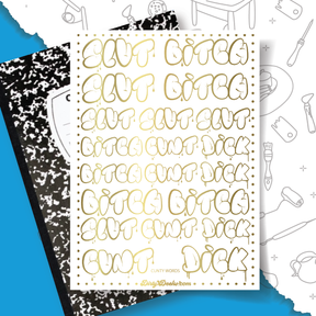 Cunty Words - 24K GOLD - Overglaze Decal Sheet