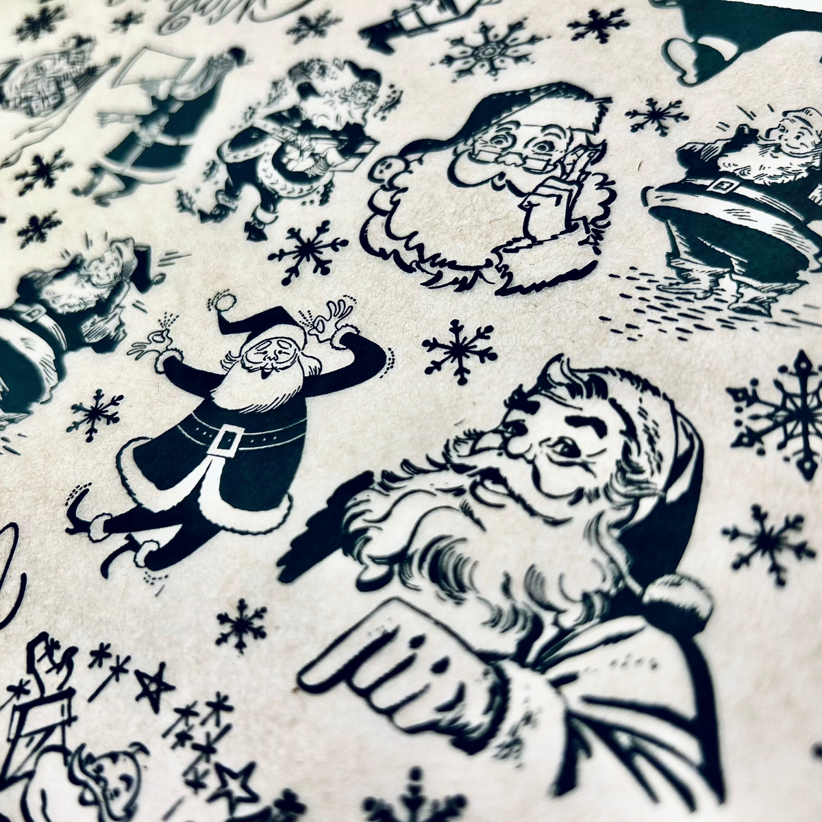 Vintage Santa - Underglaze Transfer Sheet - You Choose Color