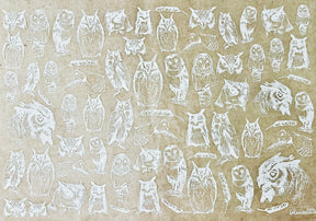 Owls - Underglaze Transfer Sheet - You Choose Color