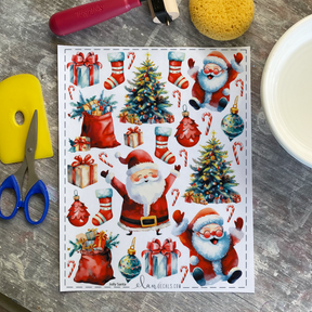 Jolly Santa - Overglaze Decal Sheet