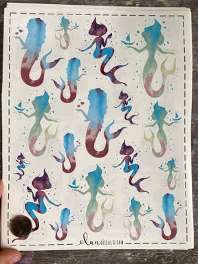 Mermaids Ombre - Overglaze Decal Sheet