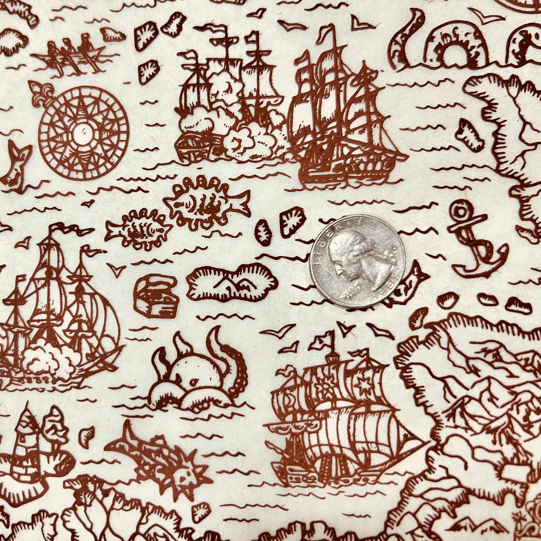 Treasure Map - Underglaze Transfer Sheet - You Choose Color