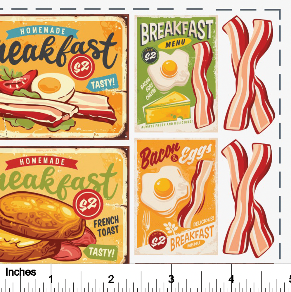 Bacon and Eggs - Overglaze Decal Sheet