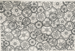 Gears - Underglaze Transfer Sheet - You Choose Color