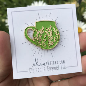 Tree Carved Mug Enamel Pin (you choose color)