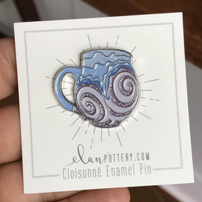 Glitter Swirl Mug Enamel Pin (You Choose Color)