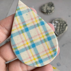 Spring Plaid - Underglaze Transfer Sheet - Turquoise / Pink / Yellow