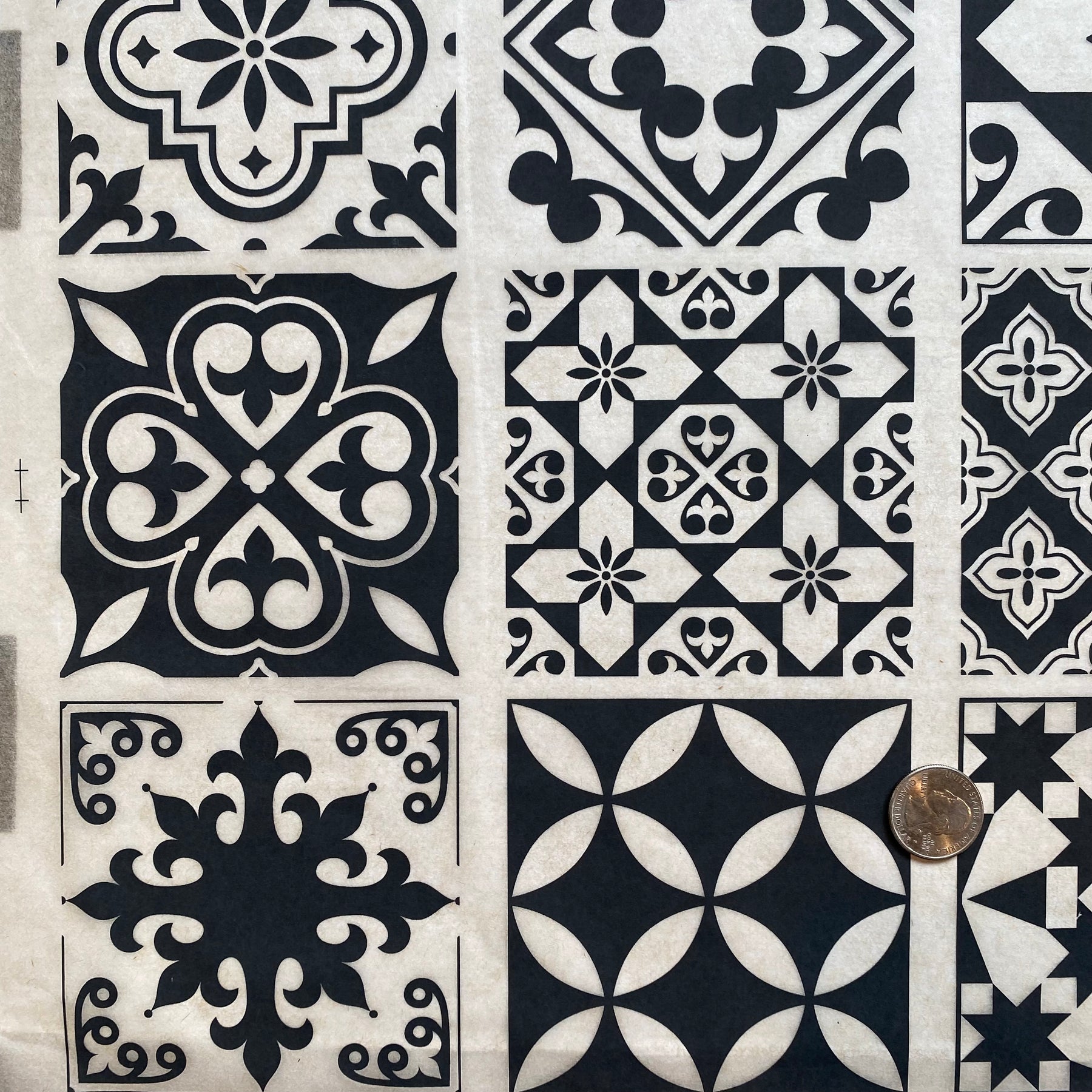 Moroccan Tiles B - Underglaze Transfer Sheet - You Choose Color